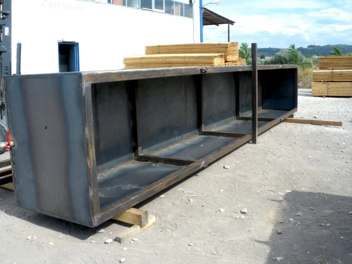 Κατασκευή μεταλλικής δεξαμενής που εξυπηρετεί τις ανάγκες αποθήκες ξυλείας σχετικά με τον εμποτισμό των ξύλων